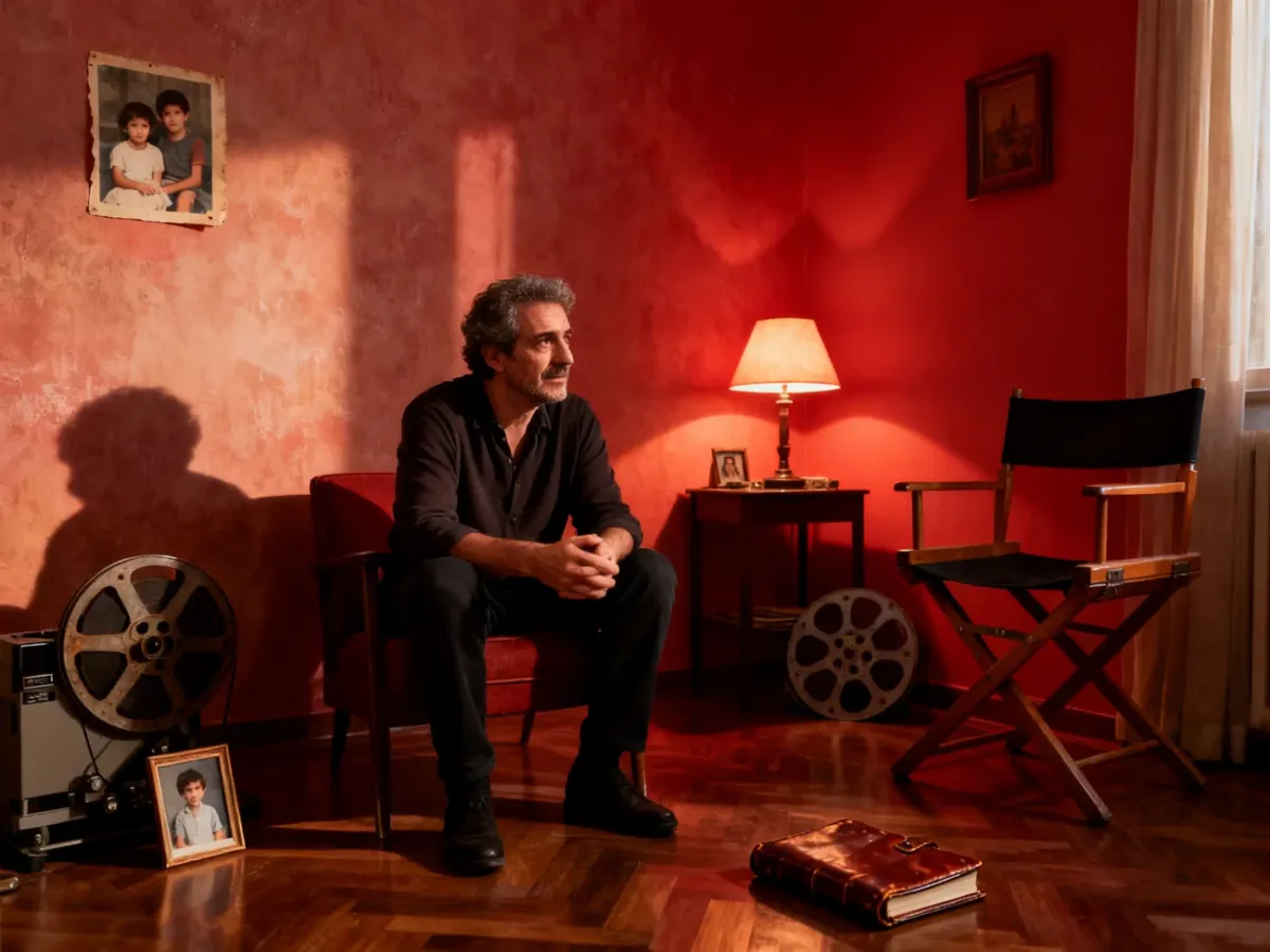 Refleksyjny reżyser filmowy wspominający dzieciństwo i dawne relacje