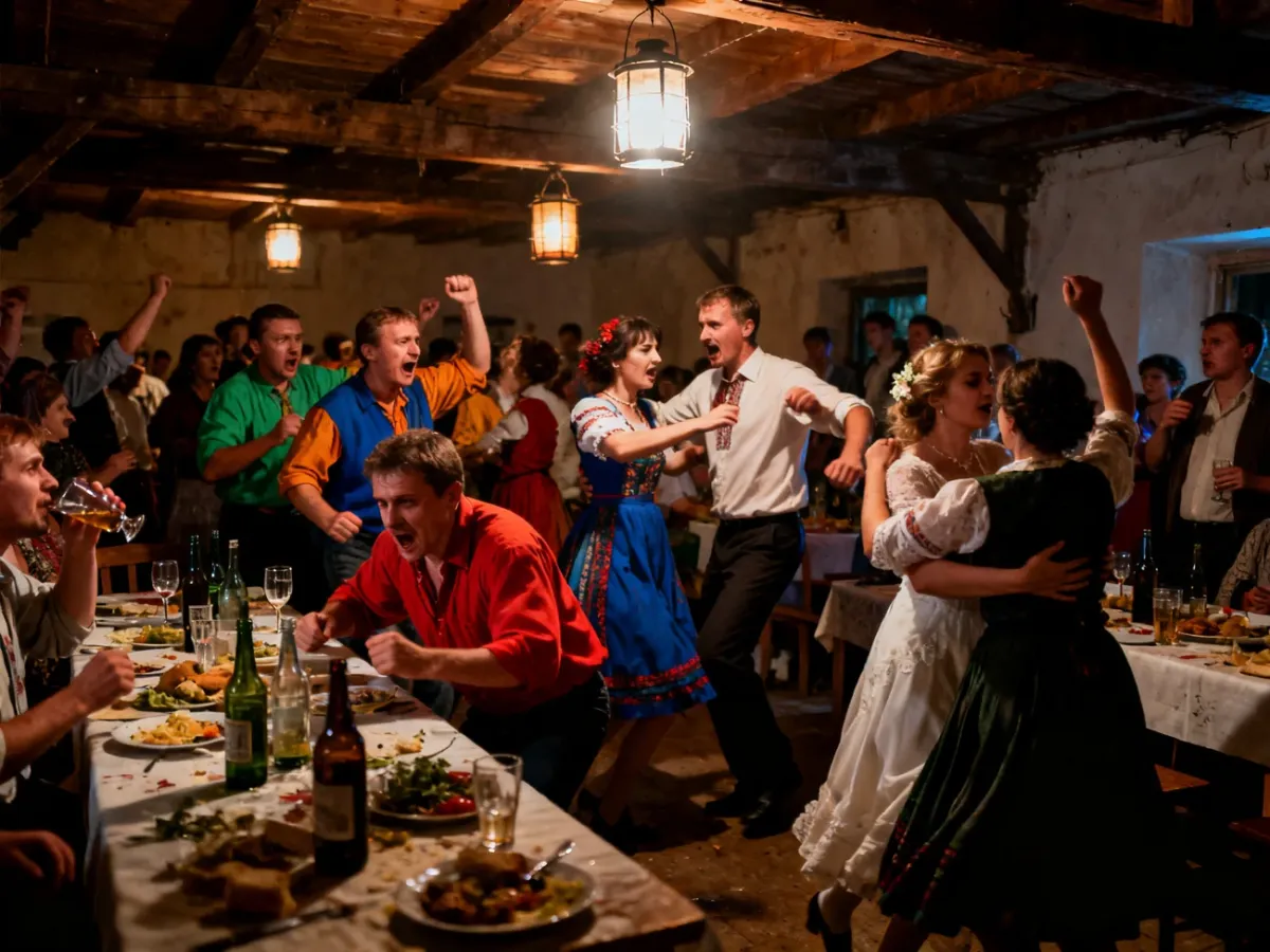 Chaotyczne polskie wesele pełne gości, alkoholu i napięcia