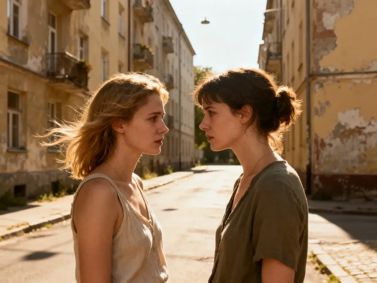 Dwie bohaterki filmu spotykają się na rozgrzanej ulicy Warszawy